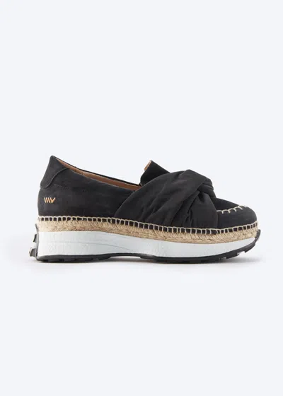 Viscata Giverola Suede Espadrille Sneakers In Black