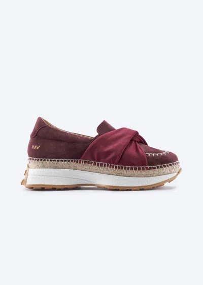 Viscata Giverola Suede Espadrille Sneakers In Burgundy