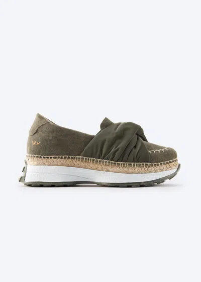 Viscata Giverola Suede Espadrille Sneakers In Olive