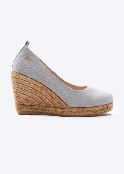 Viscata Marquesa Archive Canvas Espadrille Wedge Pumps In Ash Grey