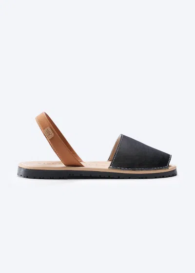 Viscata Menorquina Leather Avarca Sandals In Black