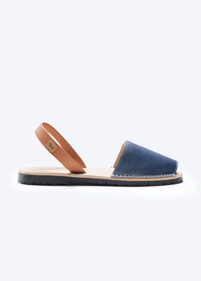 Viscata Menorquina Leather Avarca Sandals In Navy Blue