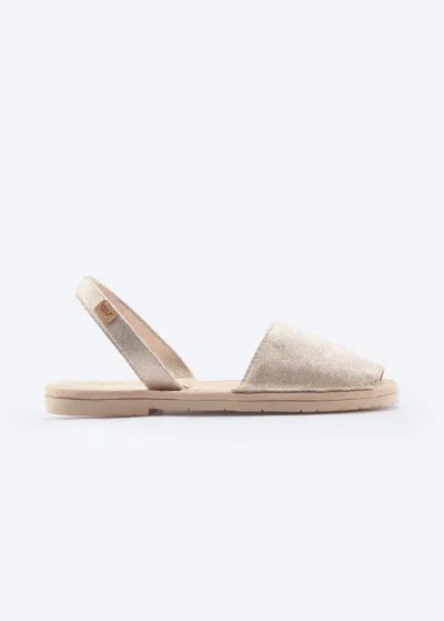 Viscata Menorquina Premium Fabrics Leather Avarca Sandals In Gold