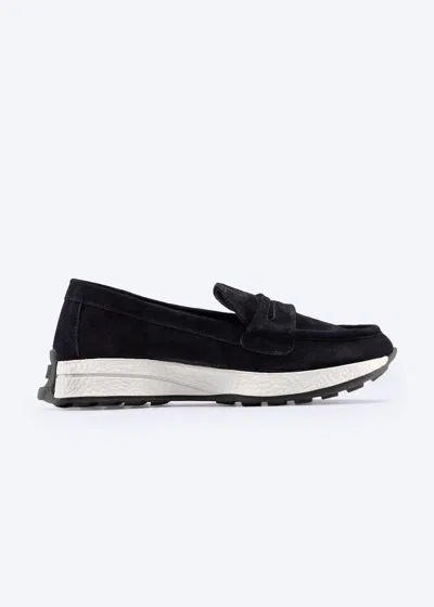 Viscata Modena Suede Loafers In Black