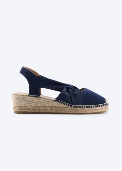 Viscata Morisca Suede Espadrille Wedges In Navy Blue