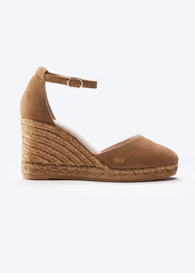 Viscata Palamos Suede Espadrille Wedges In Camel