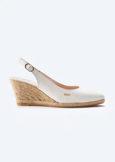 Viscata Palomera Leather Espadrille Wedges In Ivory