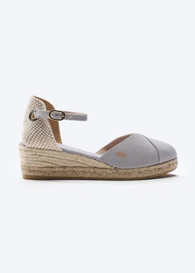 Viscata Pubol Canvas Espadrille Wedges In Ash Grey