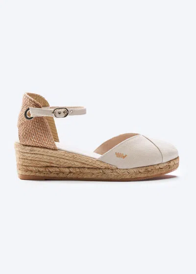 Viscata Pubol Canvas Espadrille Wedges In Beige