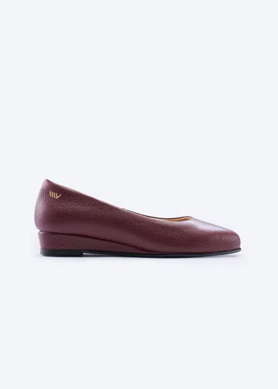 Viscata Roma Premium Fabrics Leather Flats In Burgundy Grain