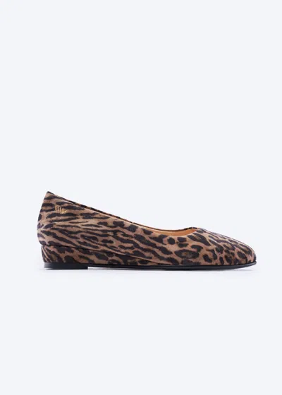 Viscata Roma Premium Fabrics Suede Flats In Animal Print