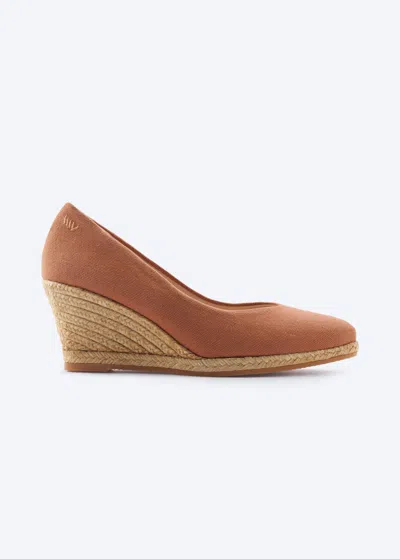 Viscata Roses Limited Edition Canvas U Cut Espadrille Wedges In Brown