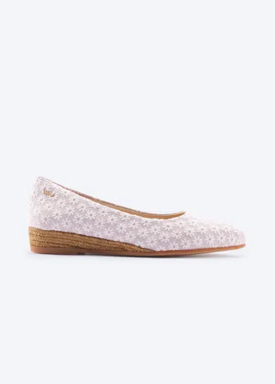Viscata Rubina Premium Fabrics Canvas Espadrille Flats In Daisy Pink