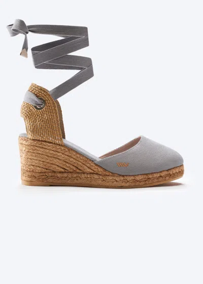 Viscata Sagaro Canvas Espadrille Wedges In Ash Grey