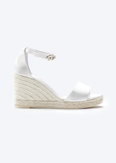 Viscata Salguer Silk Espadrilles Sandal Wedges In Ivory