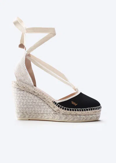 Viscata Tavallera Canvas Espadrille Wedges In Black