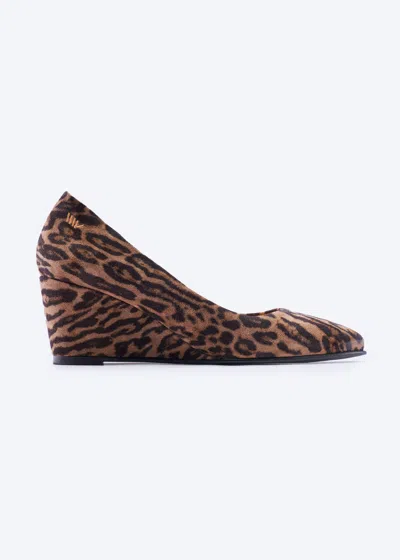 Viscata Verona Premium Fabrics Suede Wedges In Animal Print