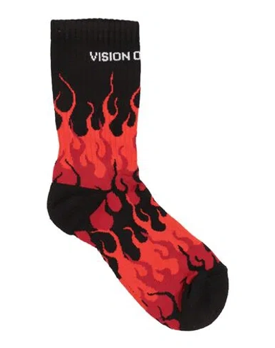 Vision Of Super Man Socks & Hosiery Red Size Onesize Cotton, Polyamide, Elastane