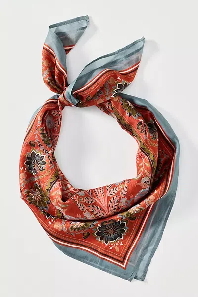 Vismaya 100% Silk Hair Scarf In Orange