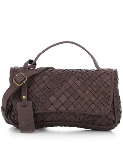 Visonà Woven Leather Handbag In Brown