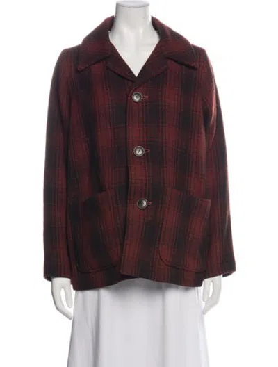 Pre-owned Visvim 2016 Mckinley Buffalo Check Jacket In Red