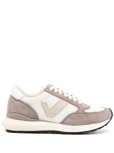 Visvim Panelled Lace-up Trainers In Grey