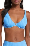 Vitamin A Rossi Underwire Bikini Top In Dream Blue