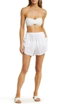 Vitamin A Tallows Linen Cover-up Shorts In Eco Linen White