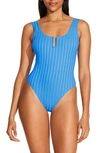 Vitamin A Ursula U-wire Rib One-piece Swimsuit In Dream Blue Superib