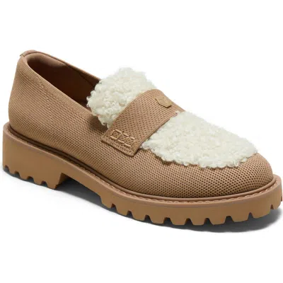 Vivaia Franata Round-toe Chunky Heel Loafers In Nude