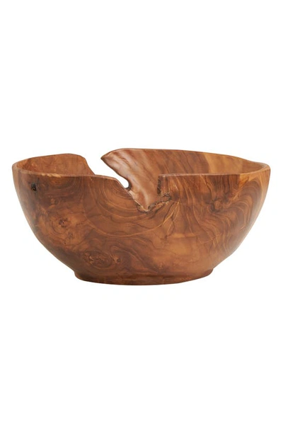Vivian Lune Home Wood Decorative Bowl In Brown