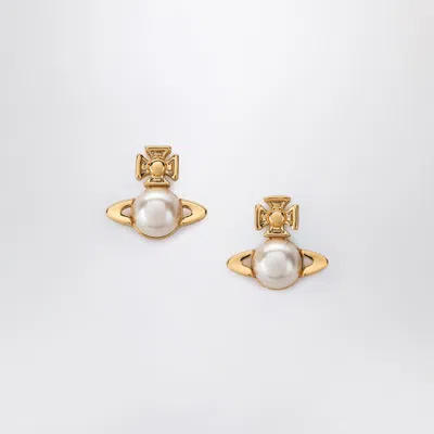 Vivienne Westwood Gold Balbina Earrings With Pearl
