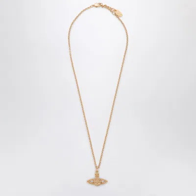 Vivienne Westwood Mini Bas Relief Pendant Necklace In Gold In Metallic