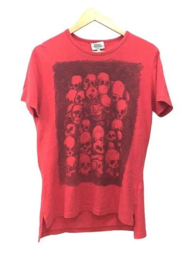 Pre-owned Vivienne Westwood Orb Skull Ossuary Tee In Red