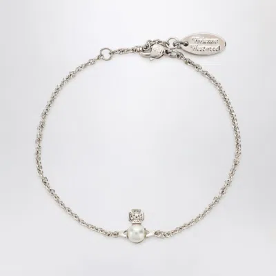 Vivienne Westwood Silver Balbina Bracelet With Pearl In Metallic