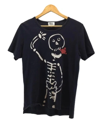 Pre-owned Vivienne Westwood Skeleton Orb Logo Tee In Black