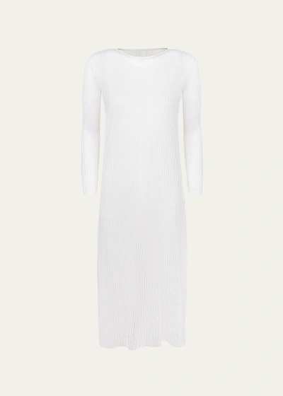 Vix Solid Knit Telma Midi Dress In Off White