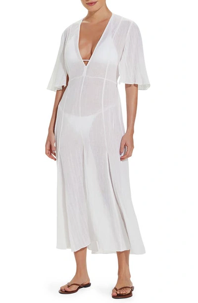 Vix Swimwear Malia Cotton Cover-up Caftan In White