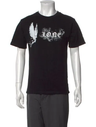 Pre-owned Vlone Graphic Print Crew Neck T-shirt In Black