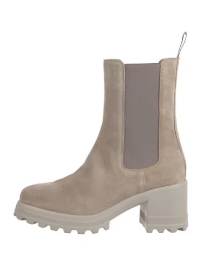Pre-owned Voile Blanche Suede Chelsea Boots In Neutrals