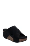 Volatile Firefly Water Resistant Wedge Platform Sandal In Black