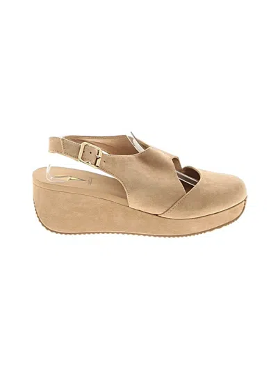 Pre-owned Volatile Wedges In Tan