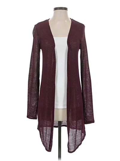 Pre-owned Volcom Cardigan Sweater In Burgundy