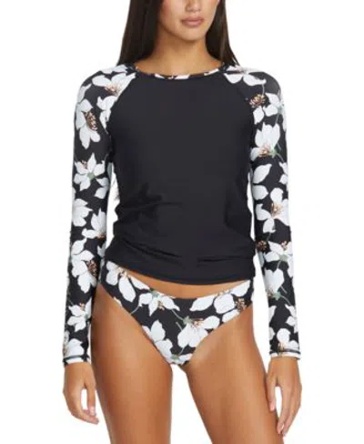 Volcom Juniors Midnight Lily Rash Guard Bottoms In Black