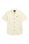 Volcom Kids' Crownstone Short Sleeve Button-up Shirt In Off White