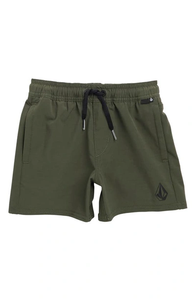 Volcom Kids' Nomoly Hybrid Shorts In Squadron Green