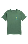 Volcom Kids' Stone Breakage Graphic T-shirt In Fir Green