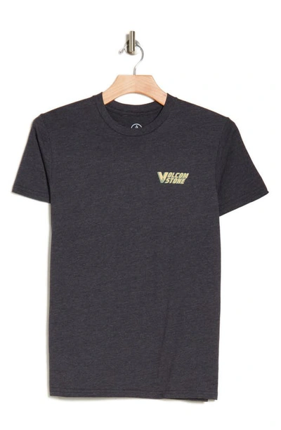 Volcom Mobile Stone Graphic T-shirt In Heather Black