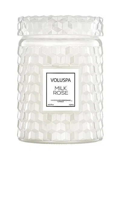 Voluspa Milk Rose Large Jar Candle In Transparent