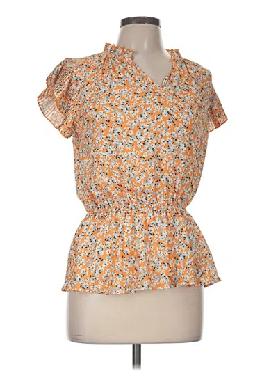 Pre-owned Voy Short Sleeve Blouse In Orange